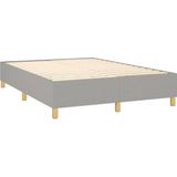 vidaXL Boxspringbett mit Matratze Hellgrau 140x200 cm Stoff