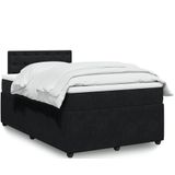 vidaXL Boxspringbett mit Matratze Schwarz 120x200 cm Samt