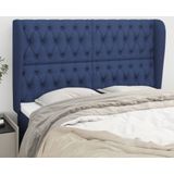 vidaXL Kopfteil mit Ohren Blau 163x23x118/128 cm Stoff