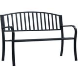 vidaXL Gartenbank Schwarz 120 cm Stahl
