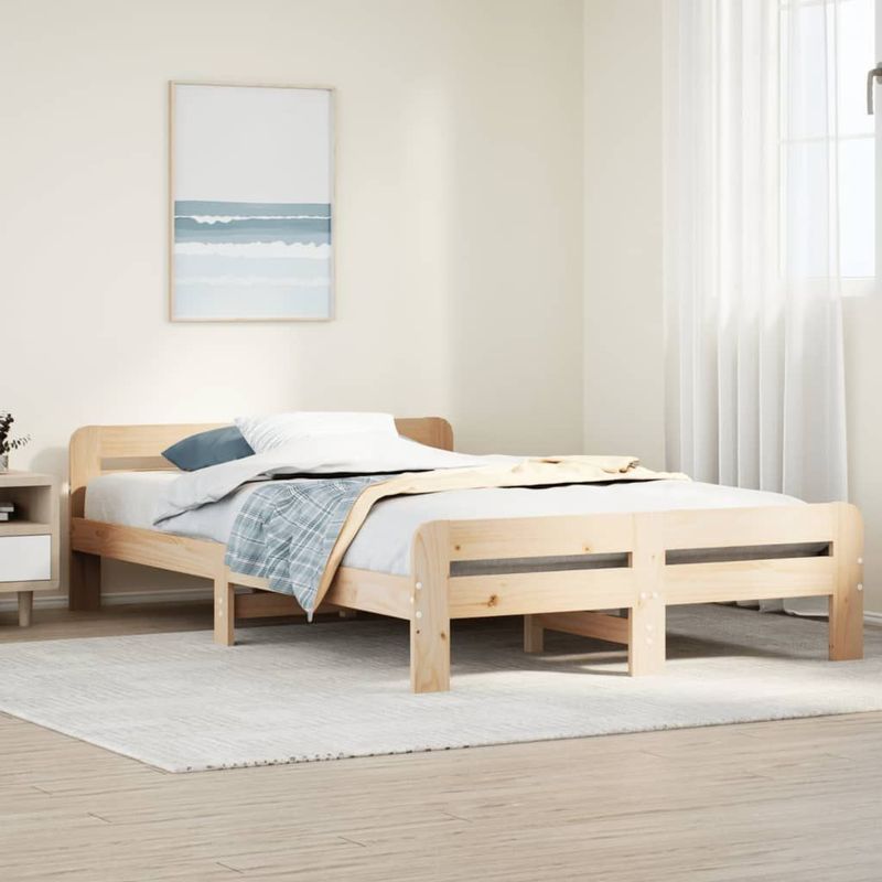 vidaXL Massivholzbett ohne Matratze 120x200 cm Kiefernholz