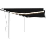 vidaXL Markise Manuell Einziehbar mit LED 4x3,5 m Anthrazit