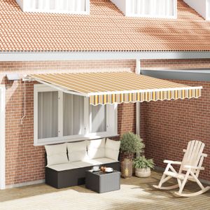 vidaXL Manuelle einziehbare Markise mit bunten LED-Streifen 350x250 cm
