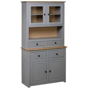 vidaXL Highboard Grau 93x40,5x180 cm Kiefernholz Panama