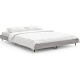 vidaXL Bettgestell Grau Sonoma 135x190 cm Holzwerkstoff