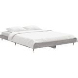 vidaXL Bettgestell Grau Sonoma 135x190 cm Holzwerkstoff