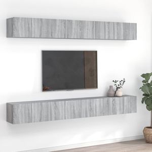 vidaXL 8-tlg. TV-Schrank-Set Grau Sonoma 60x30x30 cm Holzwerkstoff