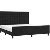 vidaXL Bettgestell mit Kopfteil Schwarz 180x200 cm Samt