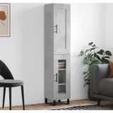 vidaXL Highboard Betongrau 34,5x34x180 cm Holzwerkstoff