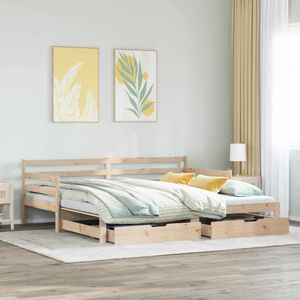 vidaXL Tagesbett Ausziehbar mit Schubladen ohne Matratze 80x200 cm