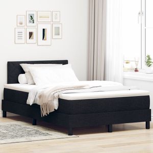 vidaXL Boxspringbett mit Matratze & LED Schwarz 120x190 cm Stoff