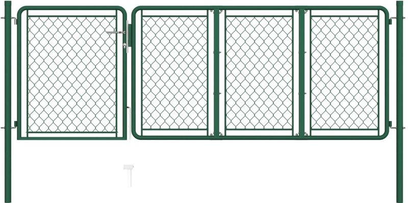 vidaXL Gartentor Stahl 100x350 cm Grün