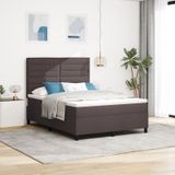 vidaXL Boxspringbett mit Matratze Dunkelbraun 140x190 cm Stoff
