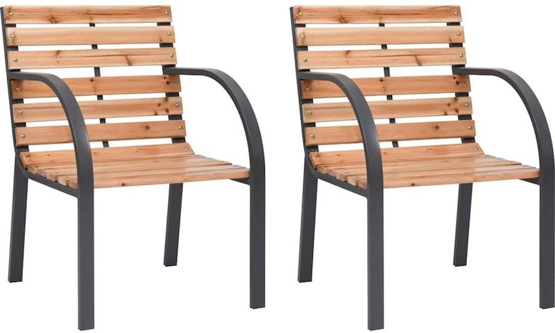 vidaXL Gartenstühle 2 Stk. Massivholz Tanne