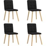 vidaXL Esszimmerstühle 4 Stk. Schwarz Stoff