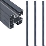 vidaXL Zaunpfosten 3 Stk. Dunkelgrau 185 cm Aluminium