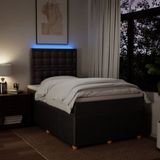 vidaXL Boxspringbett mit Matratze Dunkelbraun 120x200 cm Stoff