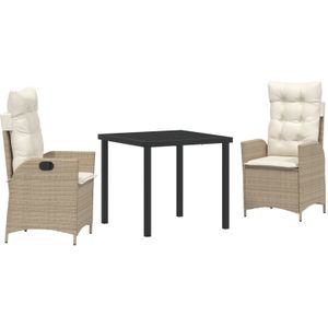 vidaXL Set aus 2 Beige und Creme-Weiß