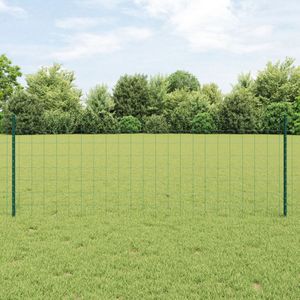 vidaXL Metallgartenzaun-Set 2-teilig Grün Metall 25 m Langlebig