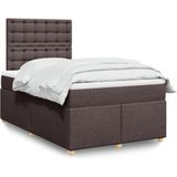 vidaXL Boxspringbett mit Matratze Dunkelbraun 120x200 cm Stoff