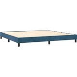 vidaXL Boxspringbett mit Matratze Dunkelblau 200x200 cm Samt