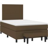 vidaXL Boxspringbett mit Matratze Dunkelbraun 120x200 cm Stoff