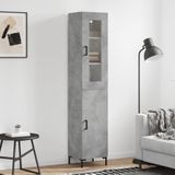 vidaXL Highboard Betongrau 34,5x34x180 cm Holzwerkstoff