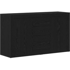 vidaXL Sideboard Schwarz Eiche Fertigholz 120 x 36 x 69 cm Stauraum