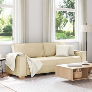 vidaXL 3-Sitzer Sofa in Creme, 180 cm, aus Stoff