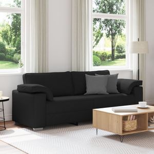 vidaXL Sofa 3-Sitzer Schwarz 178 cm Stoff