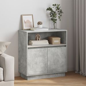 vidaXL LED-Sideboard Betongrau 71x34,5x75 cm Holzwerkstoff