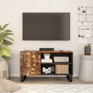 vidaXL TV-Schrank 80x33x46 cm Altholz Massiv & Holzwerkstoff