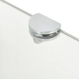 vidaXL Eckablage mit Verchromten Halterungen Glas Transparent 45x45 cm