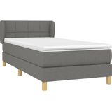 vidaXL Boxspringbett mit Matratze Dunkelgrau 80x200 cm Stoff