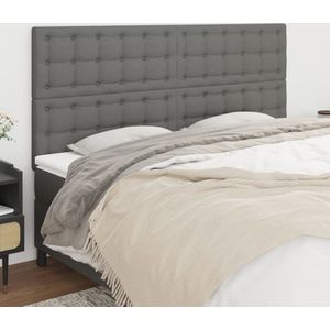 vidaXL Kopfteile 4 Stk. Dunkelgrau 80x5x78/88 cm Stoff