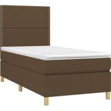 vidaXL Boxspringbett mit Matratze Dunkelbraun 80x200 cm Stoff