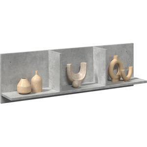 vidaXL Wandschrank 100x16,5x30 cm Betongrau Holzwerkstoff