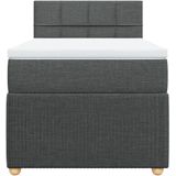 vidaXL Boxspringbett mit Matratze Dunkelgrau 90x190 cm Stoff