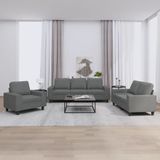 vidaXL 3-tlg. Sofagarnitur Dunkelgrau Stoff