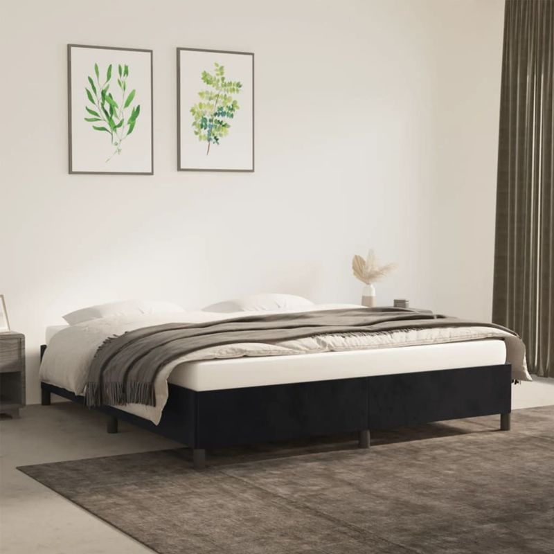 vidaXL Bettgestell ohne Matratze Schwarz 180x200 cm Samt