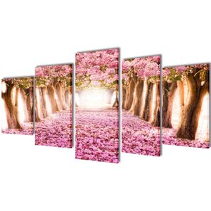 vidaXL Bilder Dekoration Set Kirschblüte 200 x 100 cm