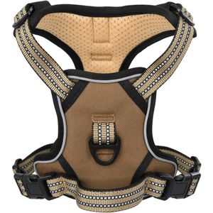 vidaXL Hundegeschirr Reflektierend Verstellbar Braun L