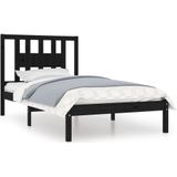 vidaXL Massivholzbett Schwarz Kiefer 100x200 cm
