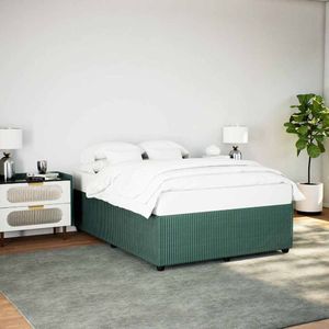 vidaXL Bettgestell ohne Matratze Dunkelgrün 140x200 cm Samt