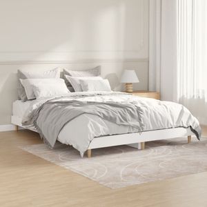 vidaXL Bettgestell Weiß 135x190 cm Holzwerkstoff