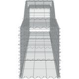 vidaXL Gabione mit Hochbogen 400x50x60/80 cm Verzinktes Eisen