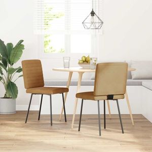 vidaXL Esszimmerstühle 2 Stk. Braun Samt