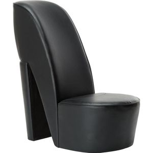 vidaXL Stuhl in Stöckelschuh-Form Schwarz Kunstleder