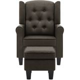 vidaXL Sessel mit Fußhocker Taupe Stoff