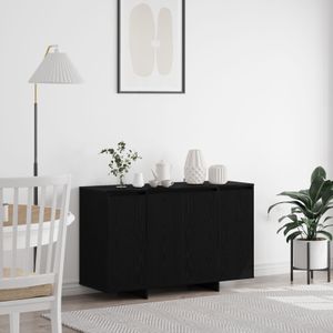 vidaXL Schwarzes Eichen-Sideboard Schwarze Eiche Holz 120 x 41 x 75 cm